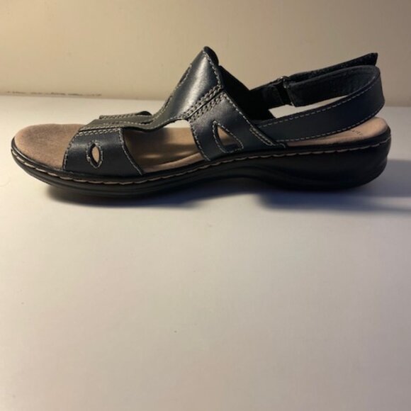 Clarks Ultimate Comfort Collection Navy Leather Sandals Size 7 New - Picture 4 of 5